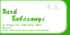 mark babcsanyi business card