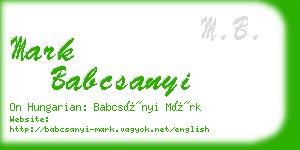 mark babcsanyi business card